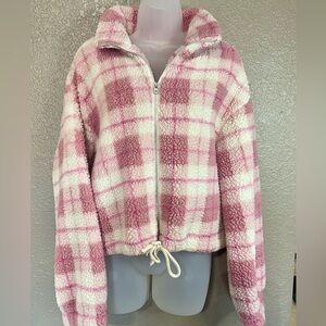 No Comment full zip, cropped, sherpa jacket/shirt